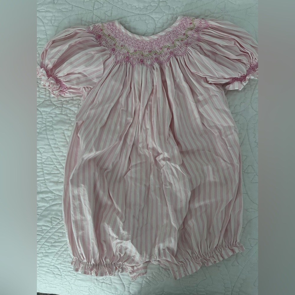 Smocked Striped Bubble